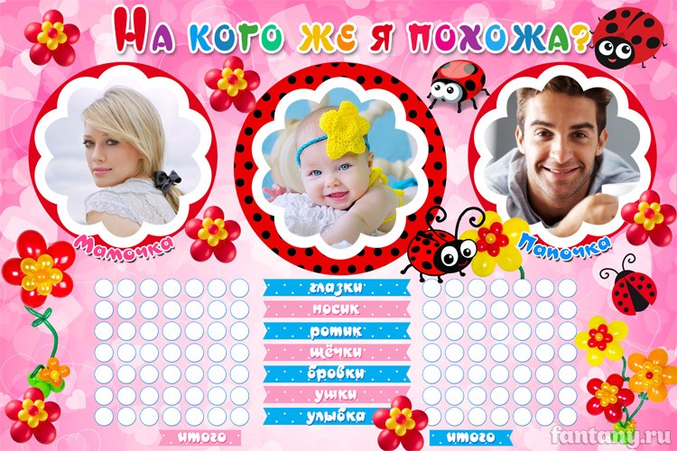 Плакат «На кого же я похожа» набор №3 Плакат «На кого же я похожа» набор №3